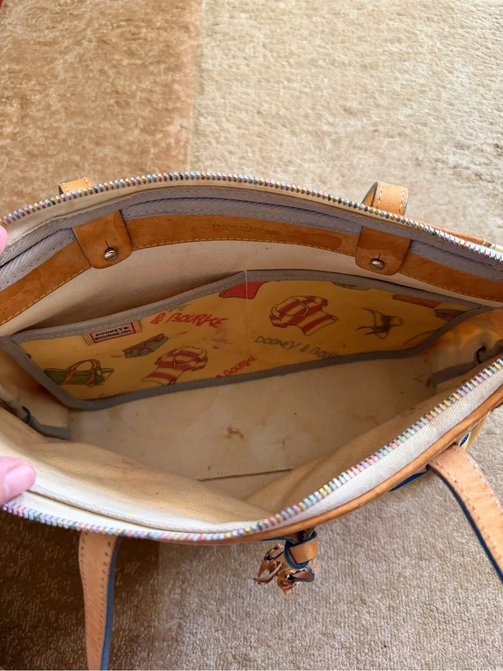 Dooney & Bourke Vintage y2k Miami Beach patent leather tote bag